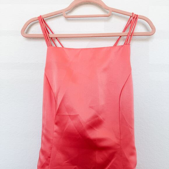 VTG Y2k Betsy & Adam Satin Strappy Formal Gown Pink Size 10 Y2K Prom Coquette - Picture 4 of 10